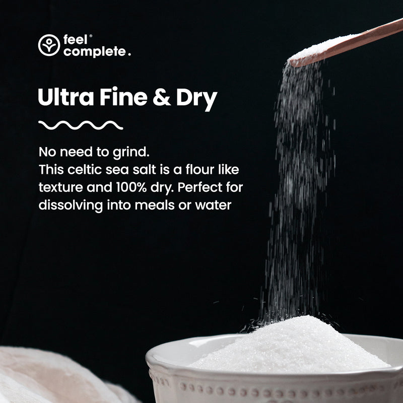 Feel Complete Celtic sea salt ultra fine dry 200g, UK version