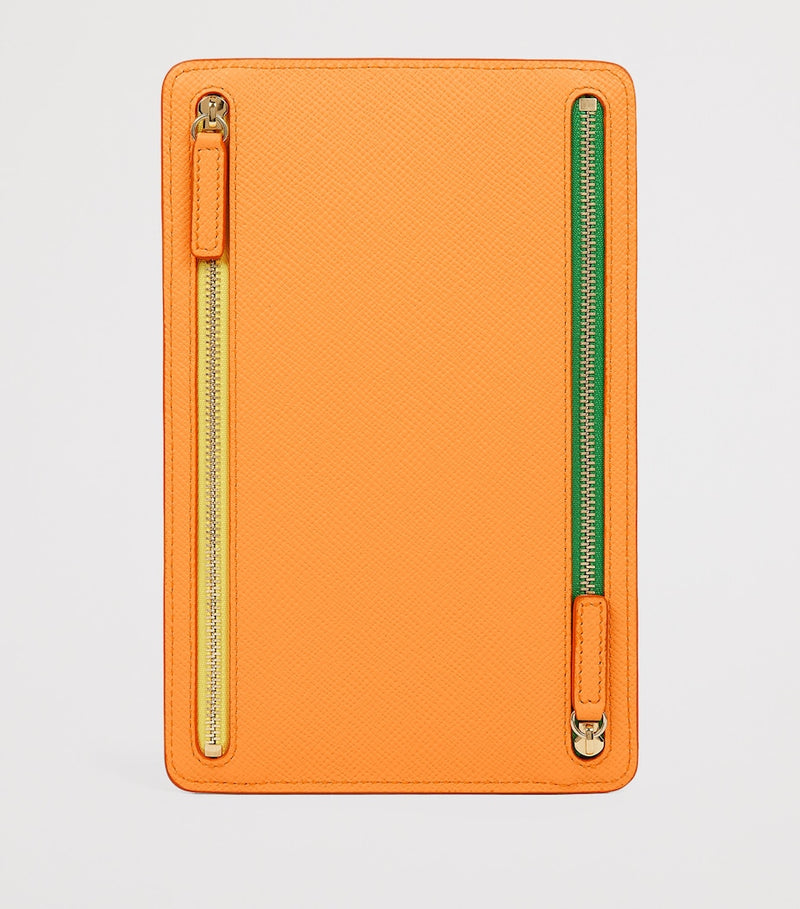 Smythson Panama multi-zip leather travel organiser (British brand)