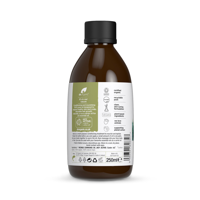 Dr Organic Castor Oil 250ml, imported from the UK