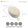 Hydréa London bamboo and loofah exfoliating sponge, imported from the UK