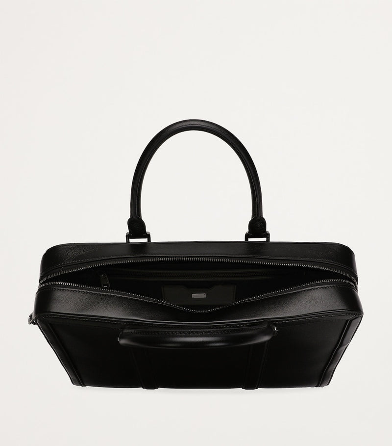 Dolce&Gabbana calfskin briefcase with ruthenium-plated tag, imported from the UK