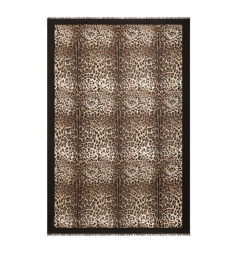 Dolce&Gabbana leopard print foulard brushed cotton - British product