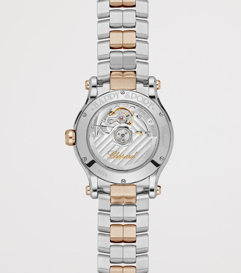 Chopard watch rose gold stainless steel diamonds 36mm - British product