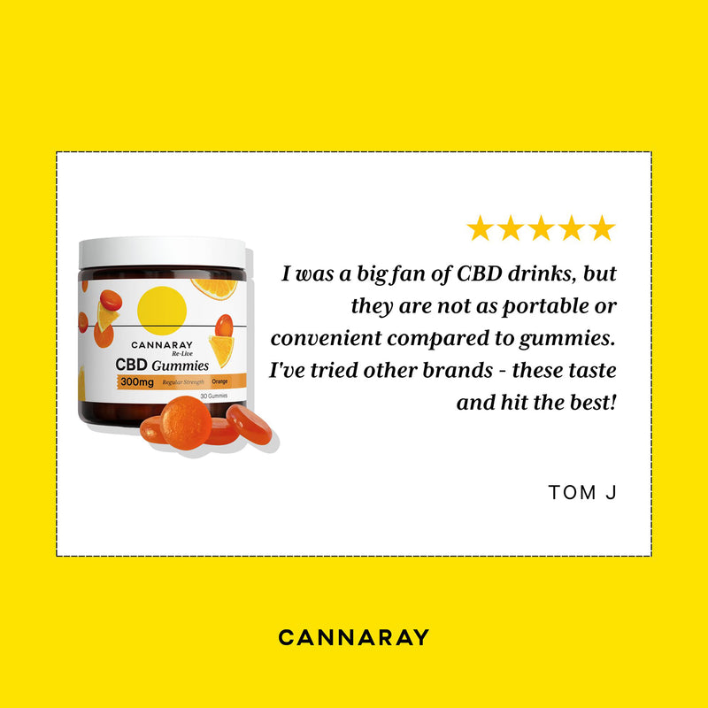 Cannaray CBD gummies 10mg 30 pack, imported from the UK