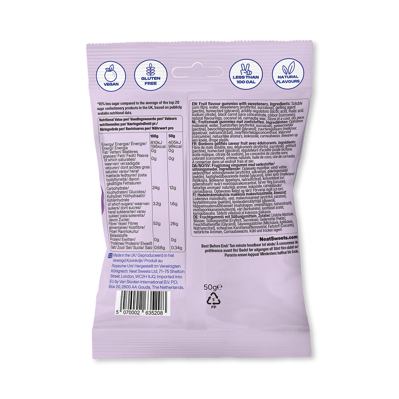 Neat Sweets gummy bears fruity berry 50g, UK version