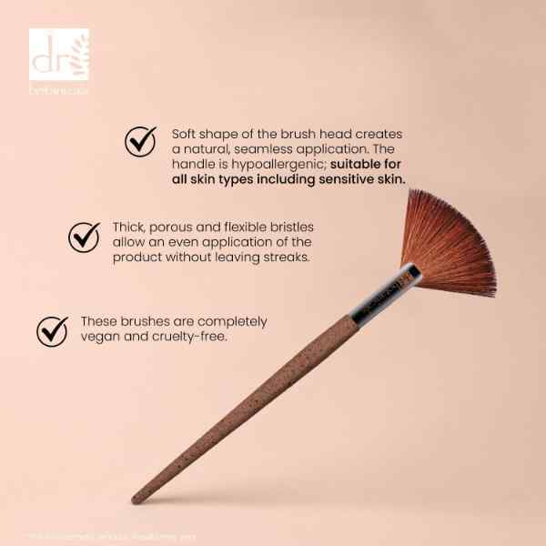 Dr Botanicals Coffee Ground Fan Brush duo set, imported from the UK
