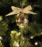 Artifactually hand-painted glass baby bauble with crystal, imported from the UK