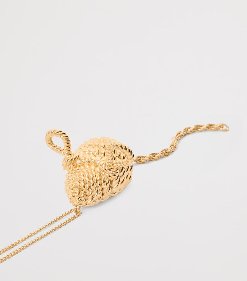 LOEWE Mouse Pendant Necklace in gold-tone brass, UK version