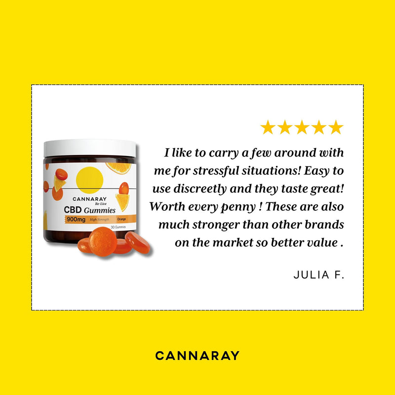 Cannaray orange CBD gummies 30 count - British product