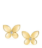 Graff Mini Yellow Gold and Diamond Butterfly Earrings