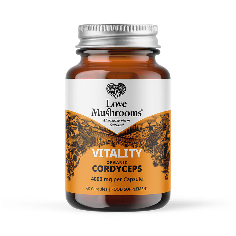 Love Mushrooms organic cordyceps capsules 4000mg - British product