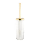 ZODIAC Roman toilet brush holder with grooved crystal and 24-karat gold handle (British brand)