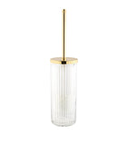 ZODIAC Roman toilet brush holder with grooved crystal and 24-karat gold handle (British brand)