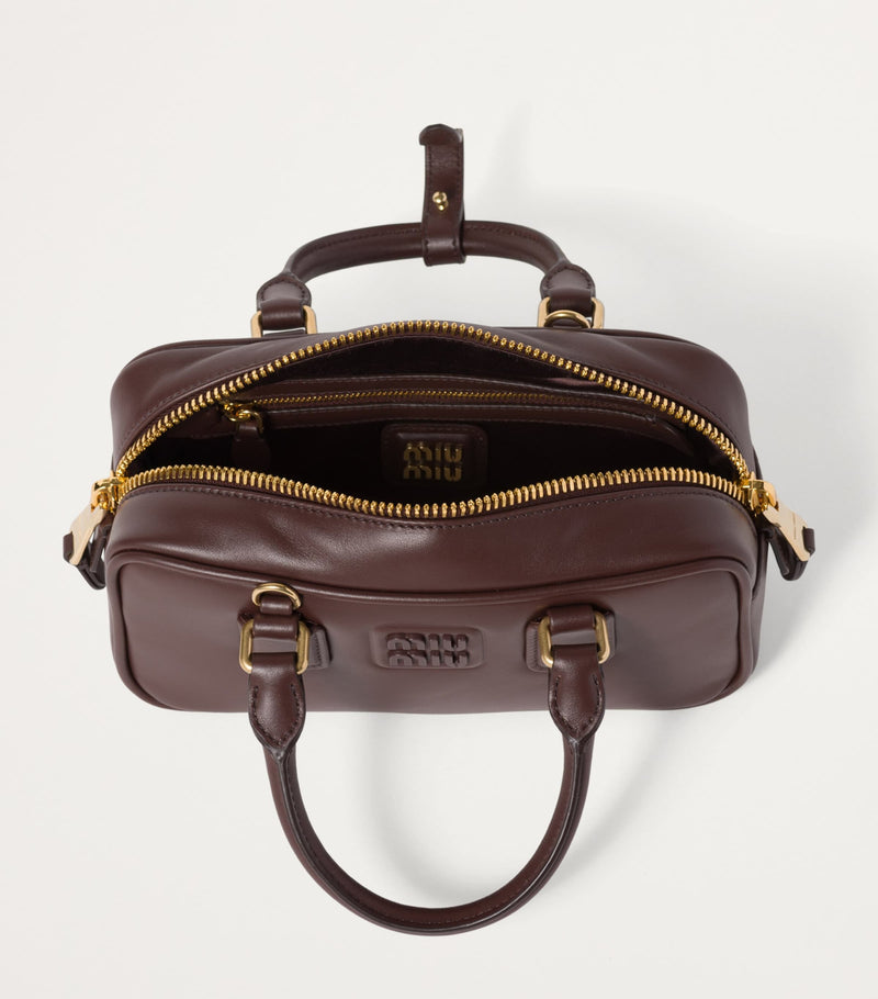 Miu Miu Arcadie top-handle bag calfskin leather, imported from the UK