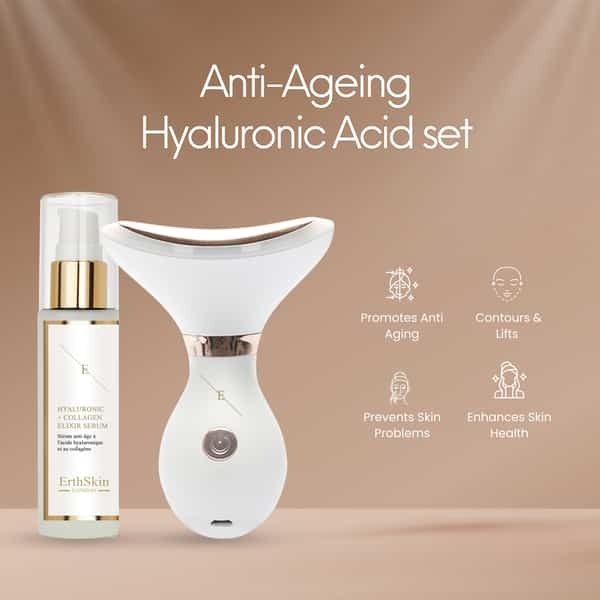 ErthSkin London anti-ageing set with massage device and serum - British product