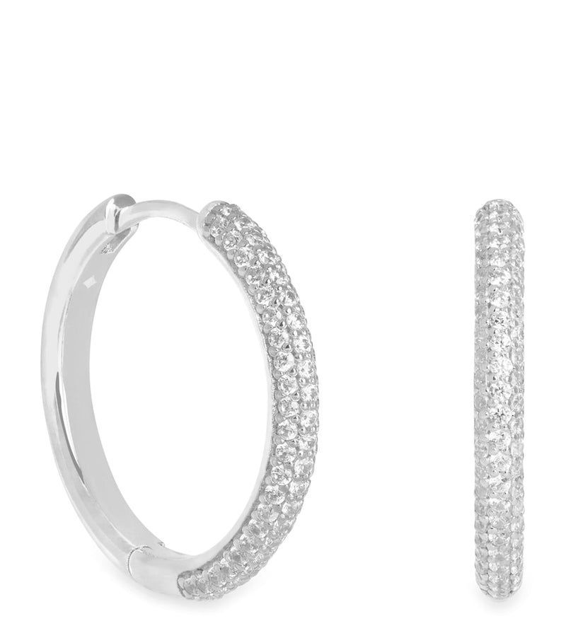 Astrid & Miyu pavé essential hoop earrings medium (British brand)