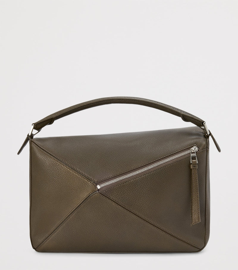 LOEWE Puzzle Edge large leather top-handle bag, imported from the UK