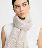 Brunello Cucinelli linen-blend striped scarf 75x220cm, UK version