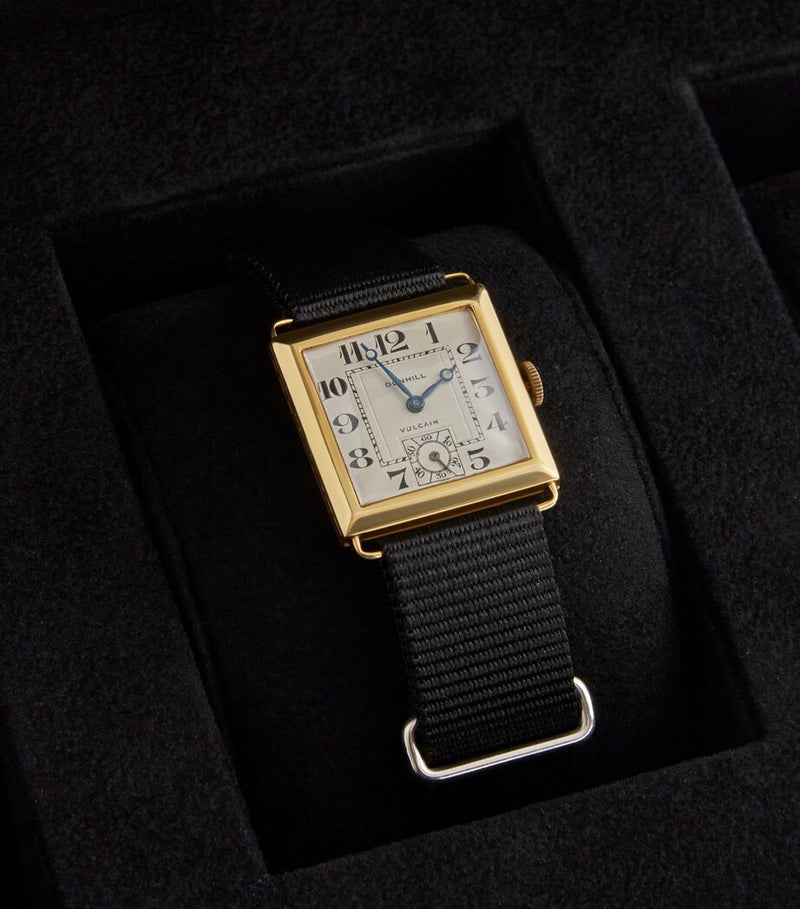 Dunhill leather 3-piece watch box with brass hardware - British product