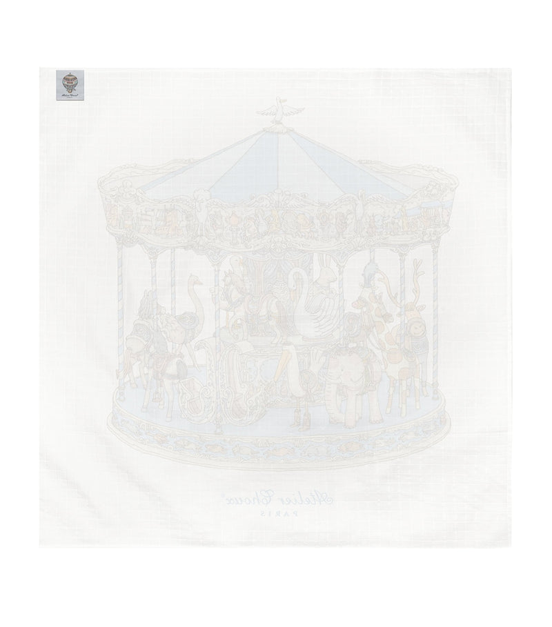 Atelier Choux organic cotton carousel swaddle, UK version