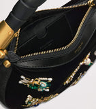 Balmain Mini Velvet Ebene top-handle bag - British product