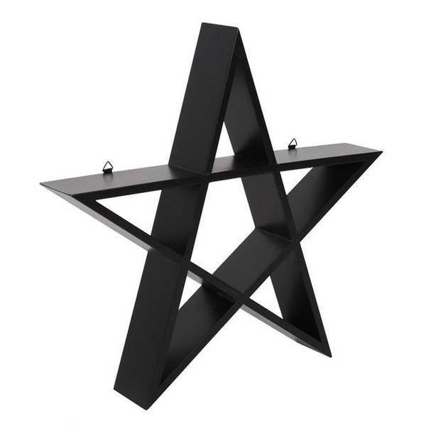 Pentagram Wall Art Black 40cm, imported from the UK