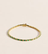 Harrods Suzanne Kalan Yellow Gold and Emerald Bold Linear Tennis Bracelet- Buy online at McGrocer