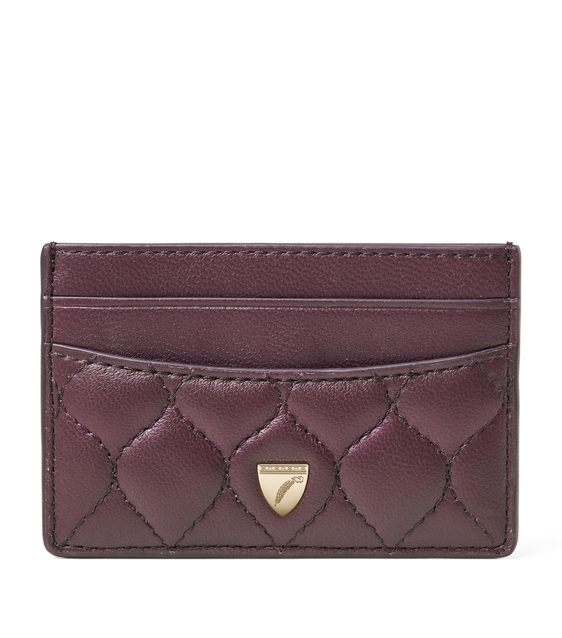 Aspinal of London leather slim card holder with shield rivet, UK version