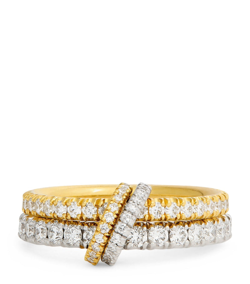 Spinelli Kilcollin Cadence ring yellow white gold diamonds, imported from the UK