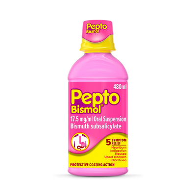Holland & Barrett Pepto Bismol Mint Oral Suspension 480 ml- Buy online at McGrocer