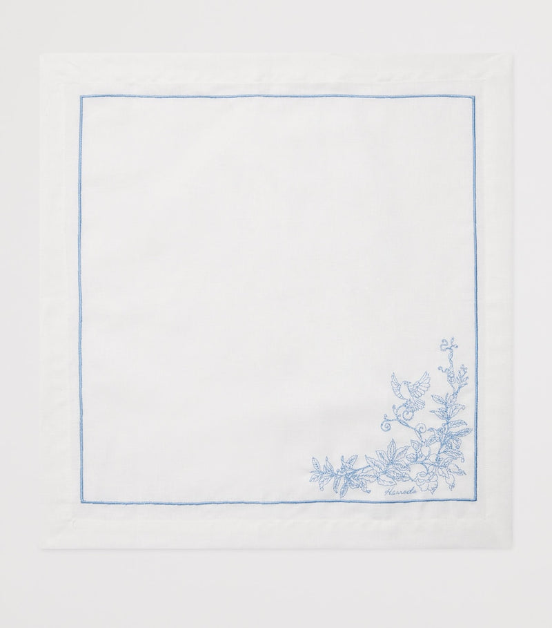 Harrods cotton-linen embroidered napkins set of 4, UK version
