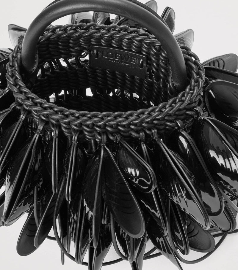 LOEWE Leather Shell Bucket Bag with woven texture, imported from the UK