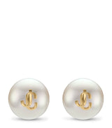 Harrods Jimmy Choo Faux Pearl Logo Stud Earrings- Buy online at McGrocer