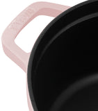Staub round cocotte 24cm rosy pink - British product