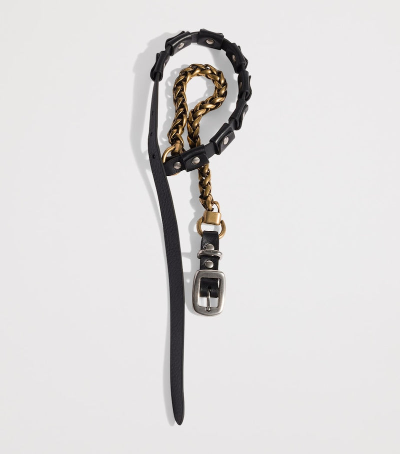 Miu Miu leather studded necklace 1.5cm width, UK version