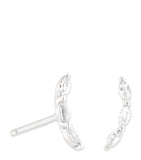 Astrid & Miyu white gold white topaz marquise stud earrings (British brand)