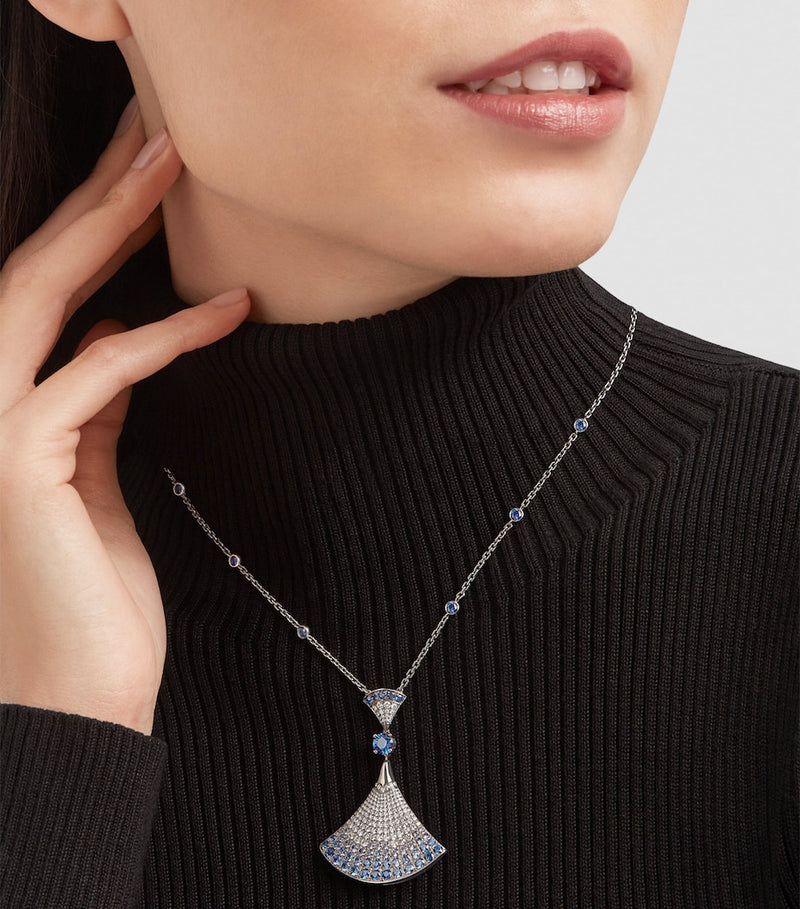 Bvlgari DIVAS' DREAM white gold diamond sapphire necklace - British product