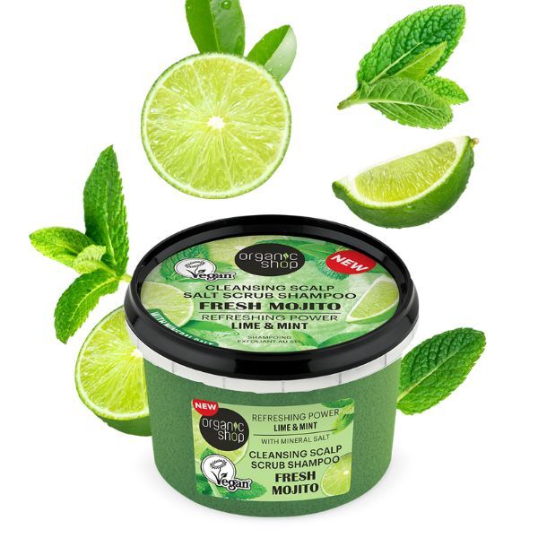 Organic Shop Scalp Scrub Shampoo Mojito 250ml, imported from the UK