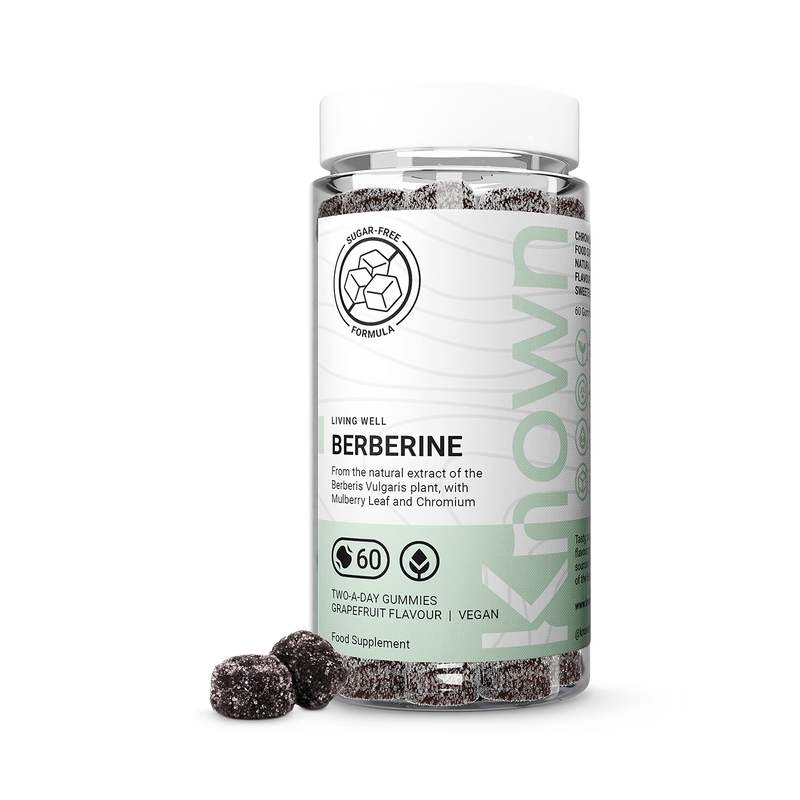 Known Nutrition Berberine gummies 60ct grapefruit flavour, imported from the UK