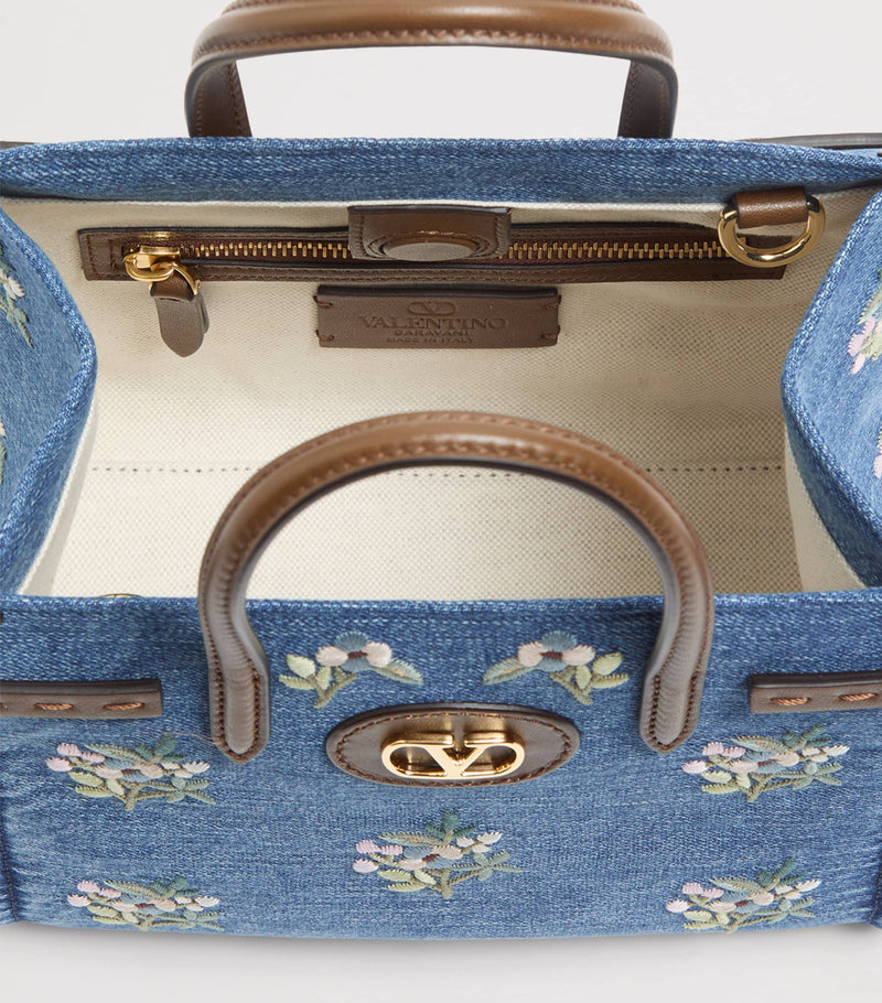 Valentino Garavani small embroidered Antibes top-handle bag, imported from the UK