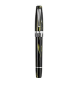 Marbled Celluloid Rollerball Pen with Sterling Silver Trim 14cm