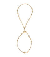 Harrods Jacquie Aiche Yellow Gold and Diamond Marquise Blossom Finger Bracelet- Buy online at McGrocer