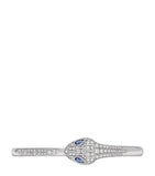 Bvlgari Serpenti bangle white gold diamonds sapphire eyes, imported from the UK