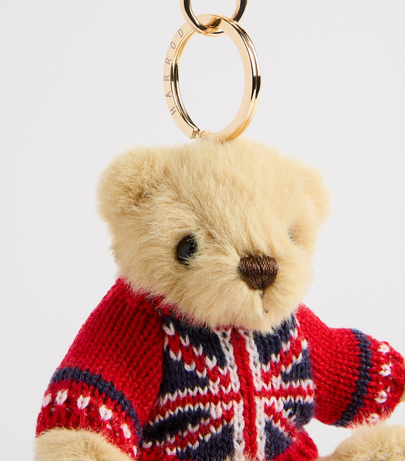 Harrods Union Jack bear keyring 9cm height, UK version