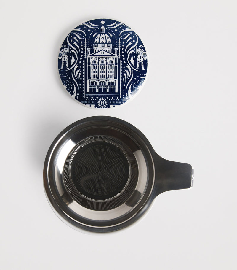 Harrods Knights of Brompton mug and strainer set - British product