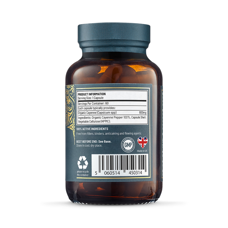 Ayurvediq organic cayenne capsules 60 capsules, UK version