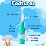 Brush Baby BabySonic Electric Toothbrush Teal 2 Brush Heads - British product