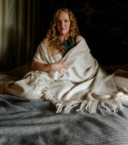 Araminta Campbell Alpaca-Blend Willow Throw Blanket 150cm x 230cm - British product