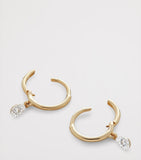 Monica Vinader yellow gold diamond huggie earrings, UK version