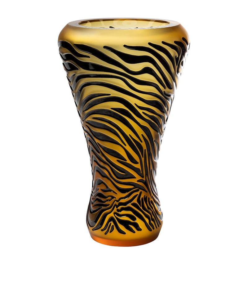Lalique crystal tiger vase 45cm, imported from the UK